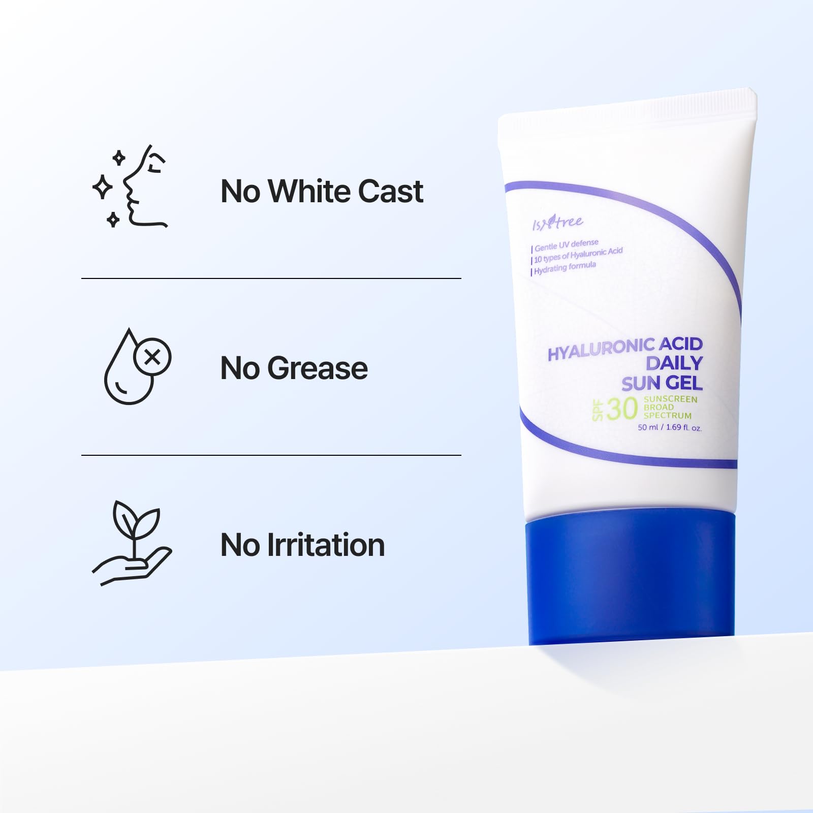 Isntree Daily Sun Gel SPF 30 application demonstration