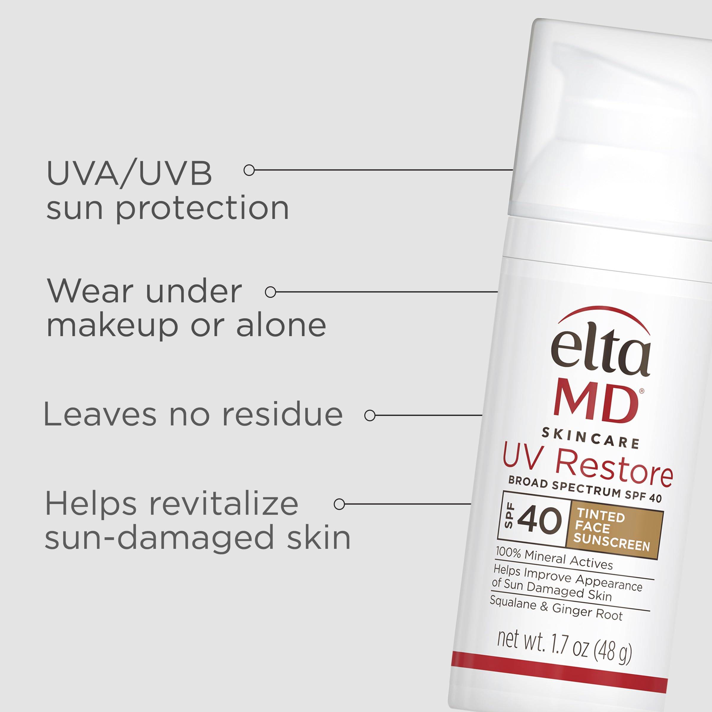EltaMD mineral anti aging physical sunscreen packaging details