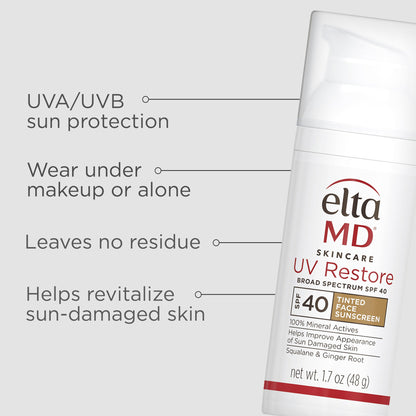 EltaMD mineral anti aging physical sunscreen packaging details