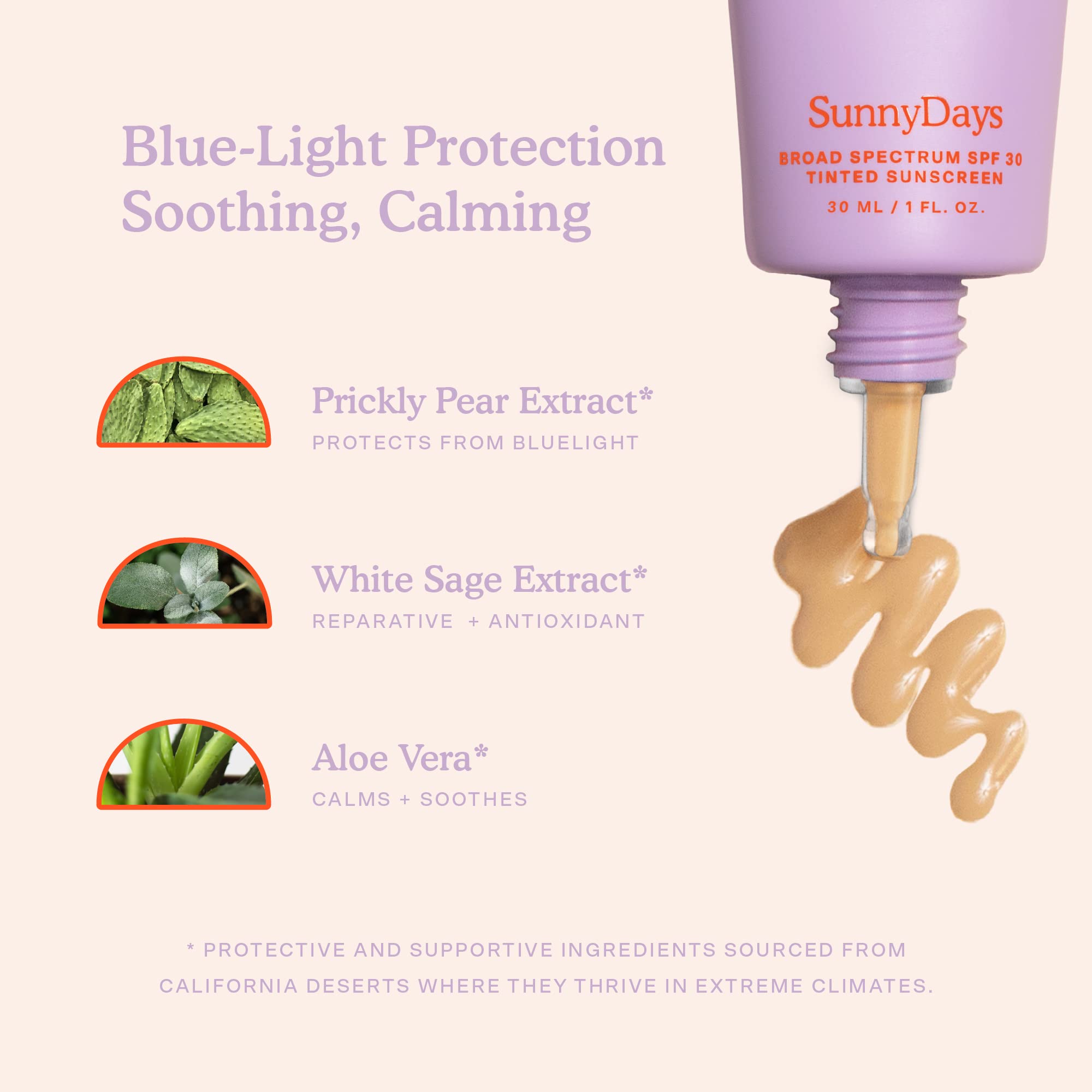 Tower 28 SunnyDays SPF 30 mineral sunscreen benefits label