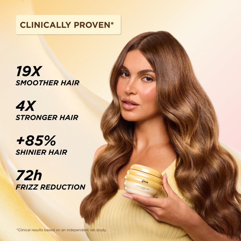 Gisou honey gloss ceramide therapy hair mask close up of signature lid