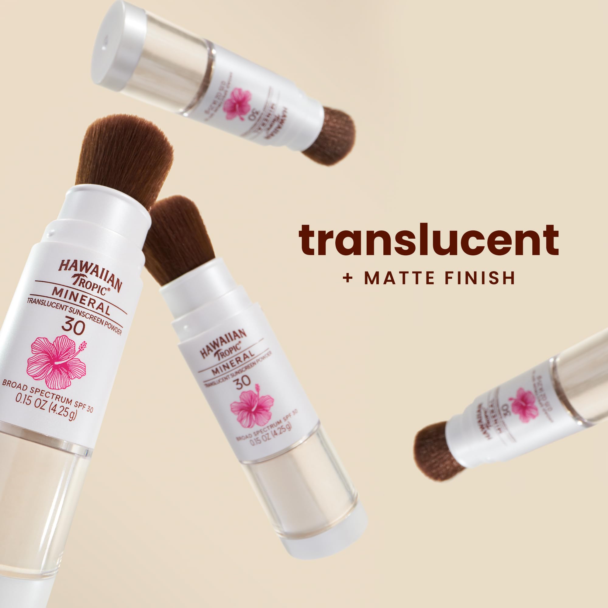 Hawaiian Tropic SPF 30 powder brush packaging