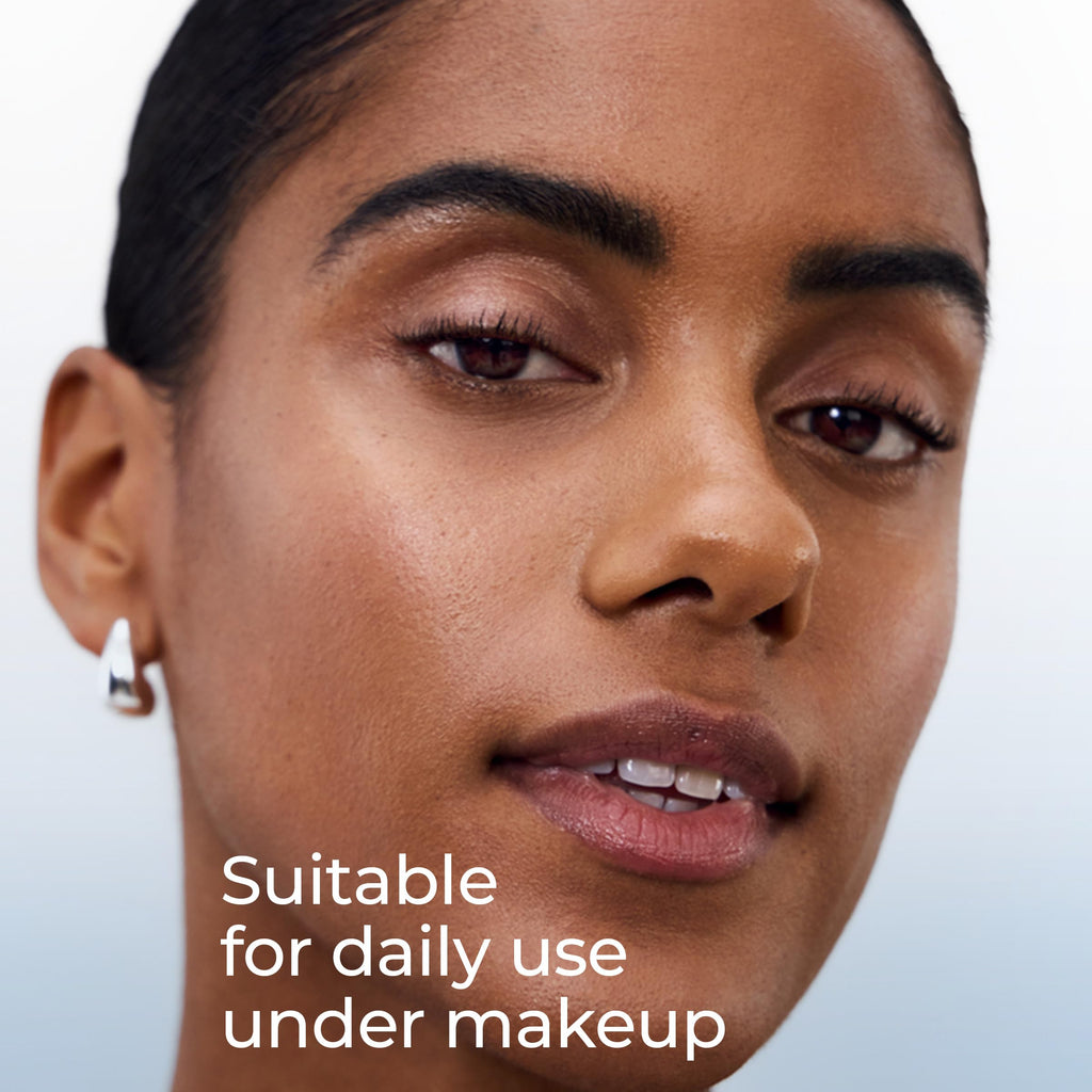 Eucerin SPF 50 sunscreen applied on skin demonstrating matte finish