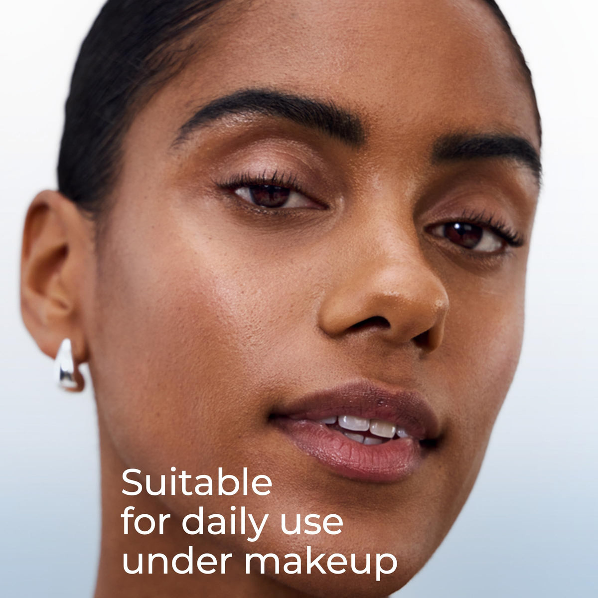 Eucerin SPF 50 sunscreen applied on skin demonstrating matte finish