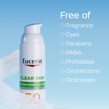 Eucerin sunscreen label highlighting SPF 50 protection