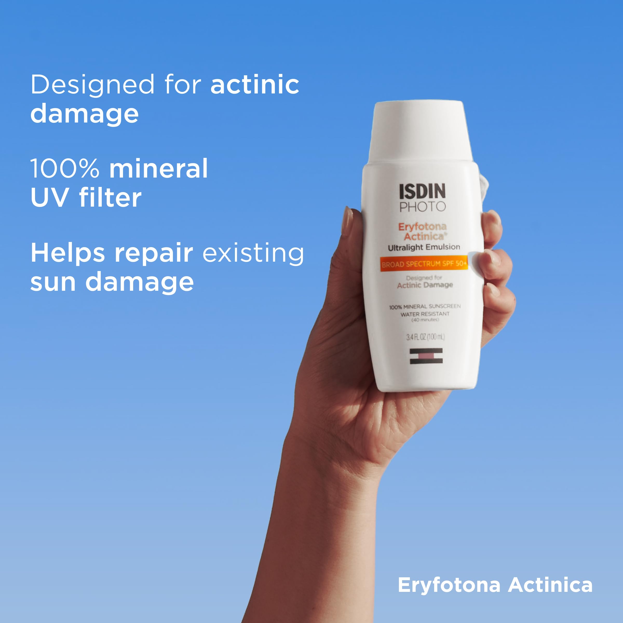 ISDIN Eryfotona Actinica packaging and 3.4 Fluid Ounces bottle