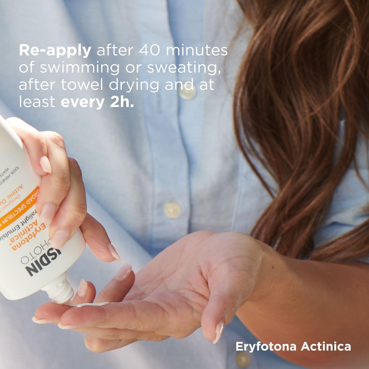 ISDIN Eryfotona Actinica sunscreen application on skin