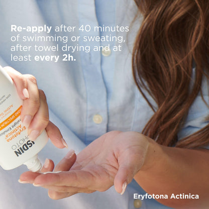 ISDIN Eryfotona Actinica sunscreen application on skin