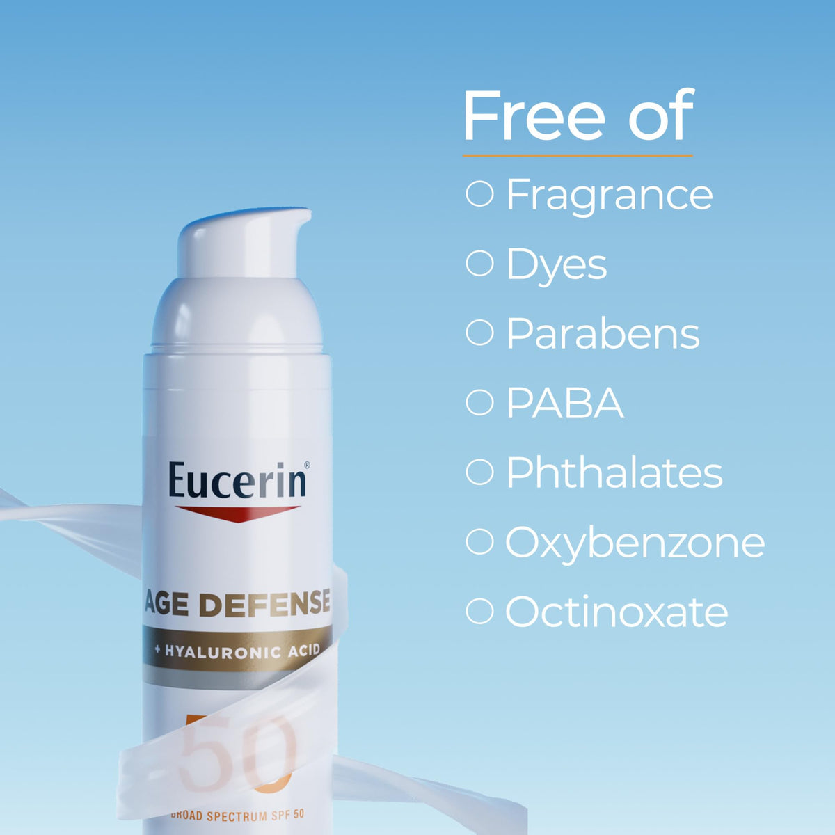 Eucerin sun age defense face sunscreen lotion application demonstration
