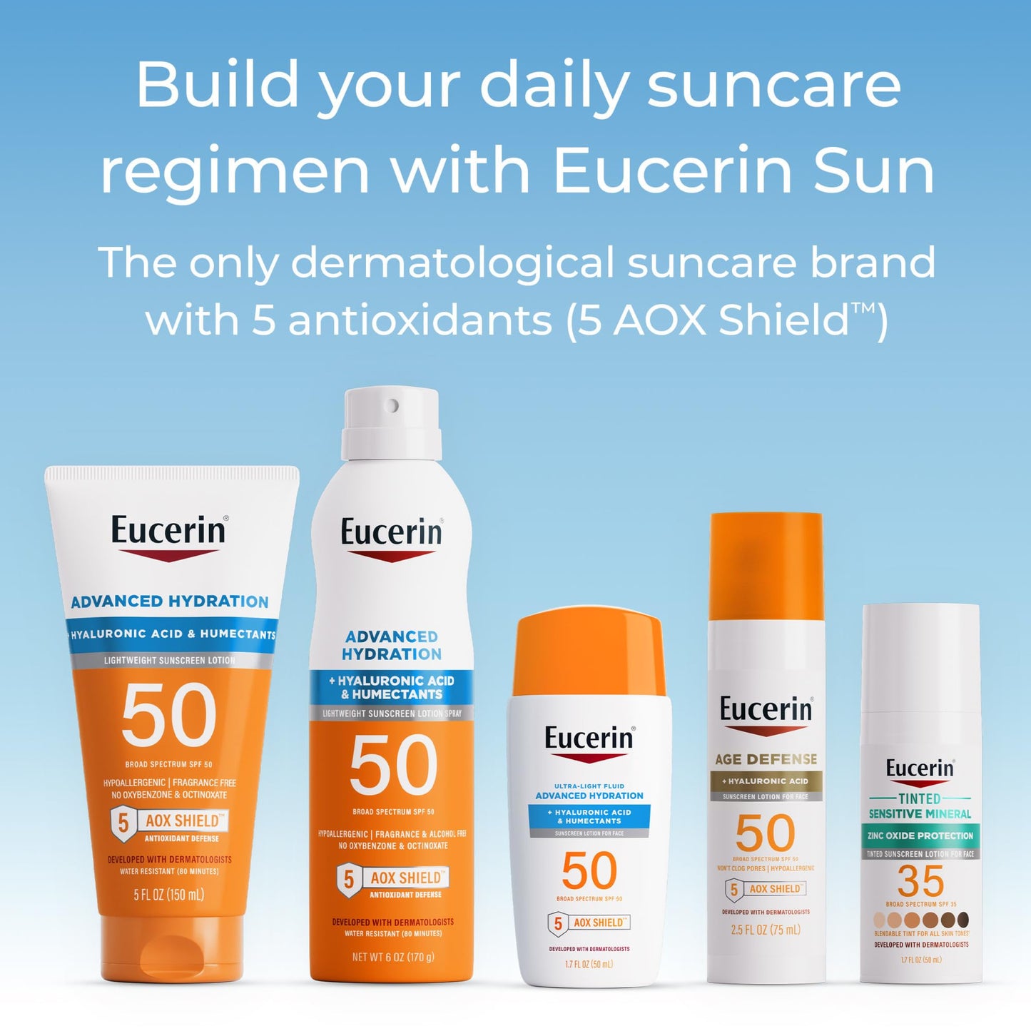 Eucerin Sun Age Defense sunscreen packaging for sensitive skin