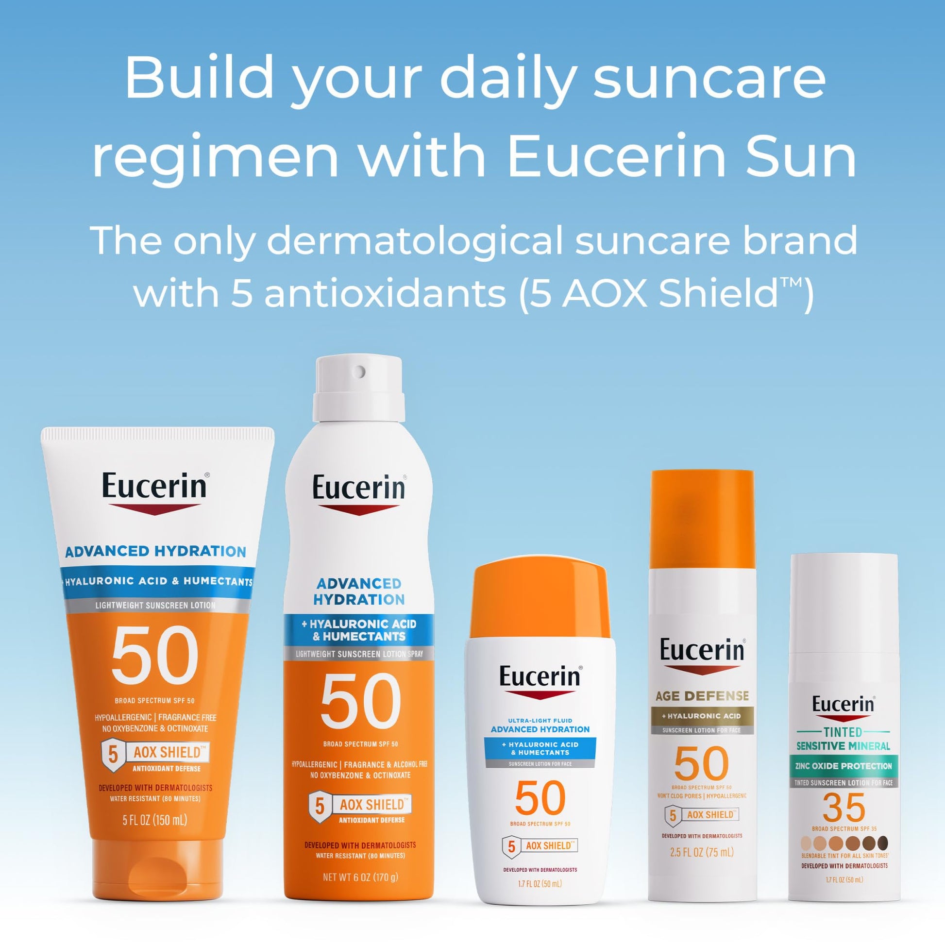 Eucerin Sun Age Defense sunscreen packaging for sensitive skin