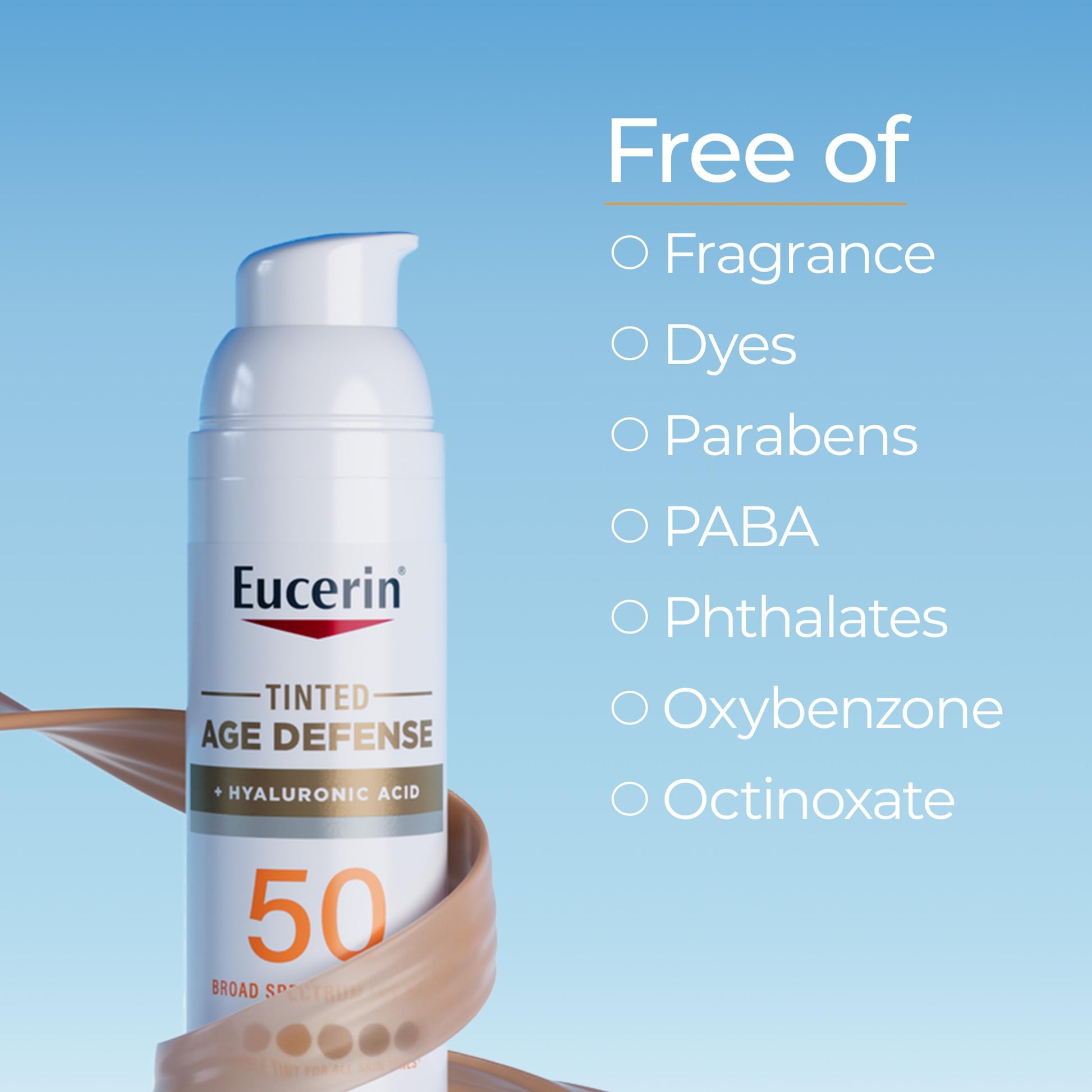 Eucerin imported USA face sunscreen lotion bottle description