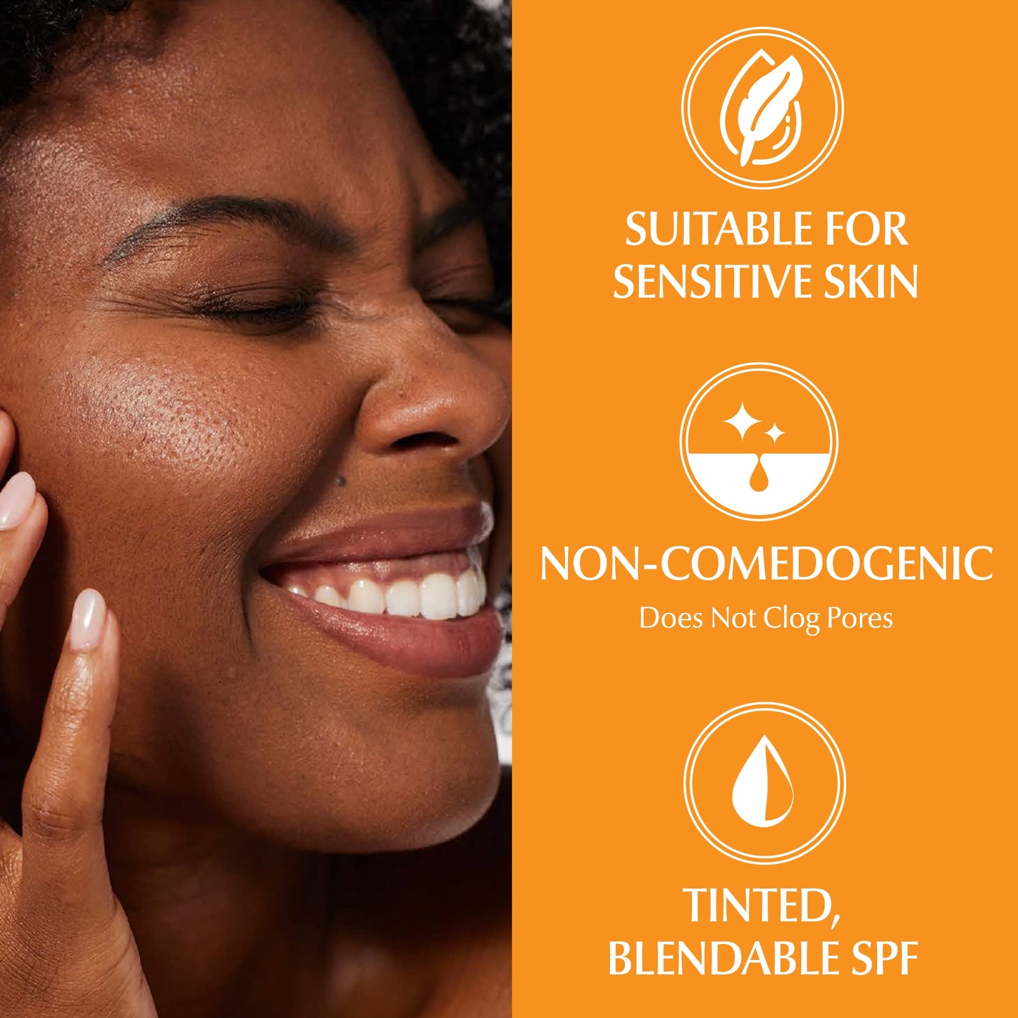 Applying Eucerin tinted mineral sunscreen to face