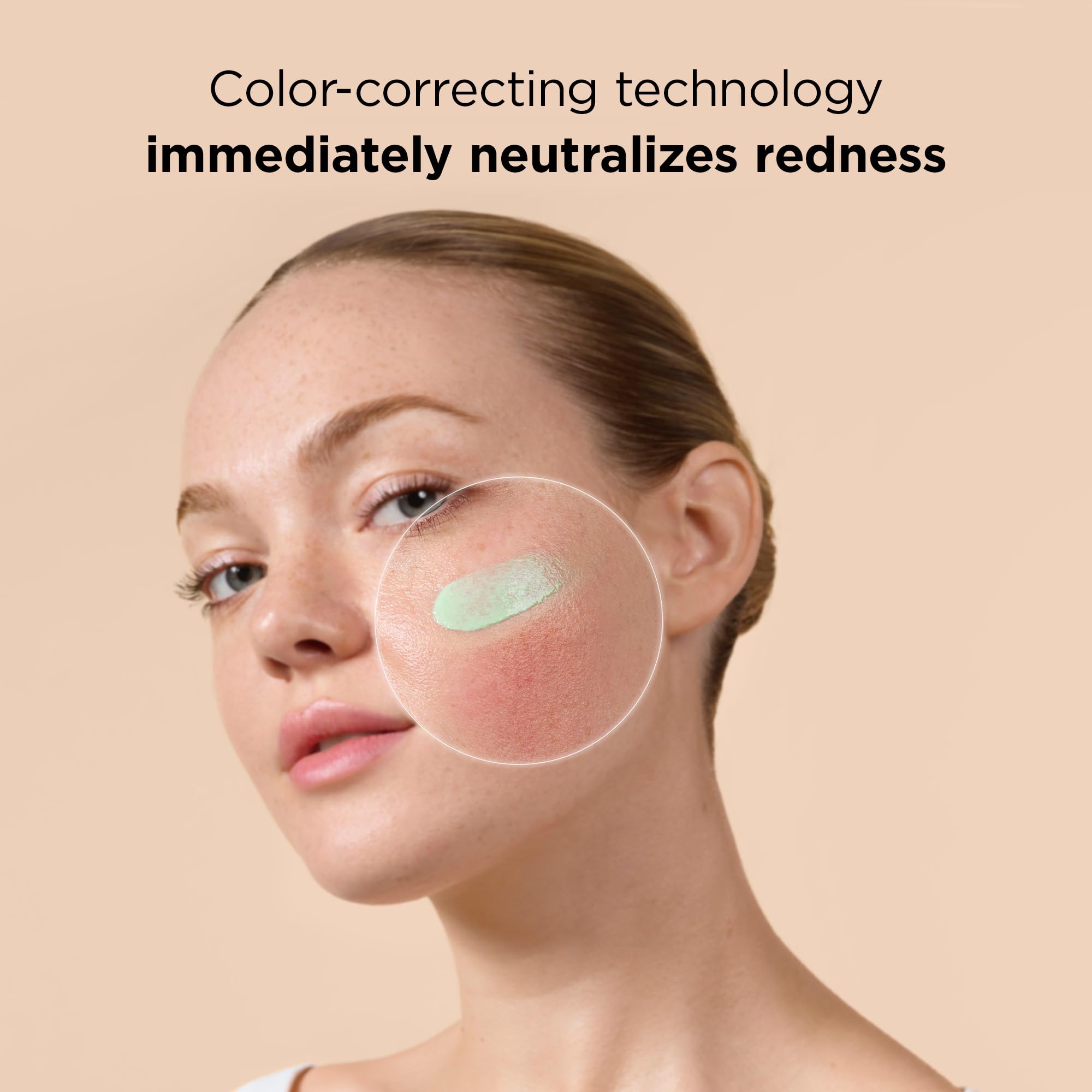 Texture of EltaMD 100% mineral green tinted redness neutralizing face lotion