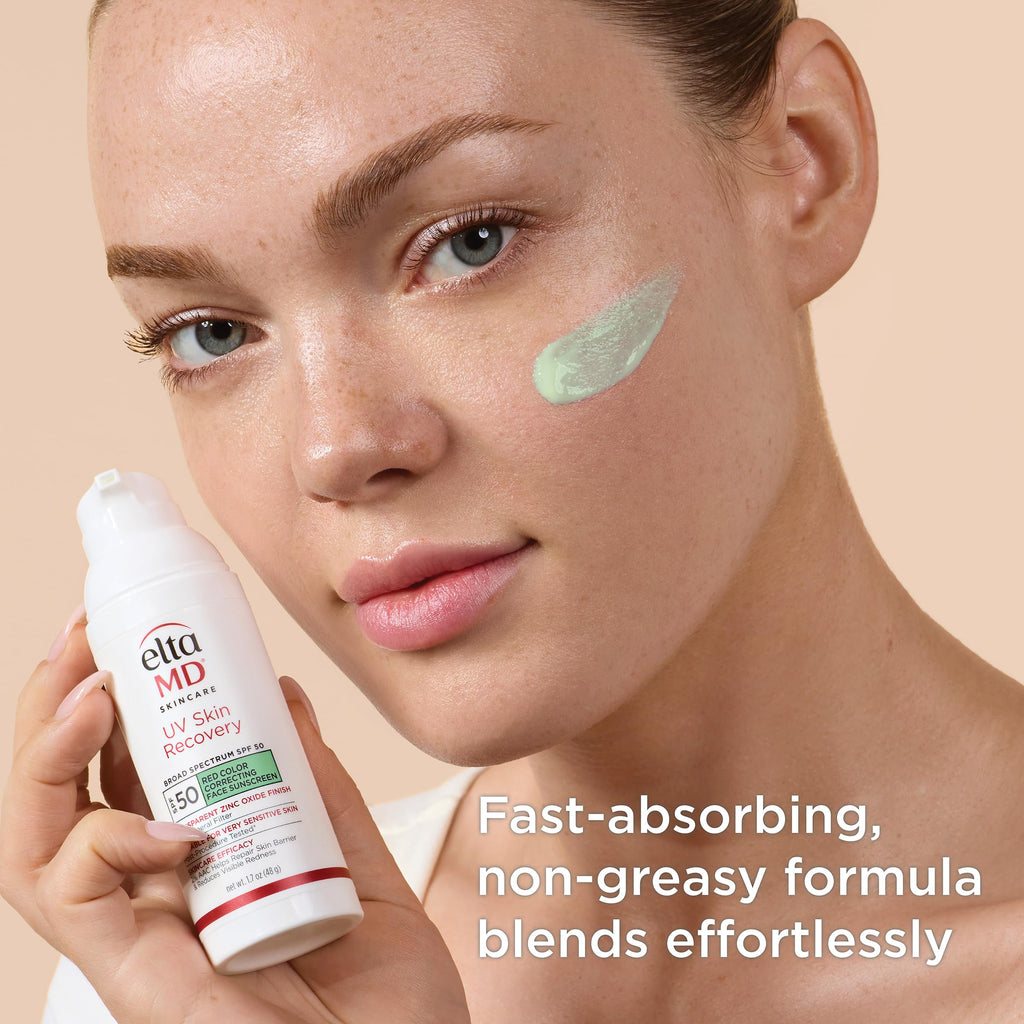 EltaMD color correcting sunscreen in hand