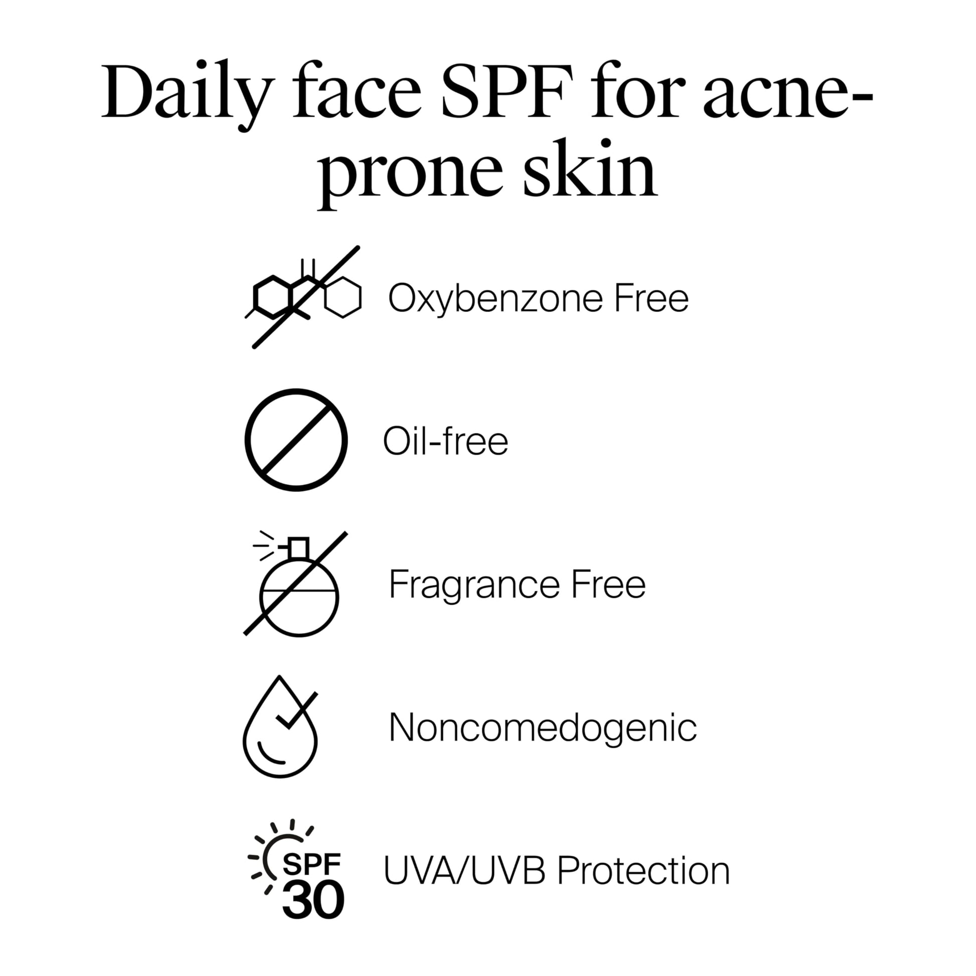Neutrogena Clear Face broad spectrum facial sunscreen showing oxybenzone free and fragrance free labels