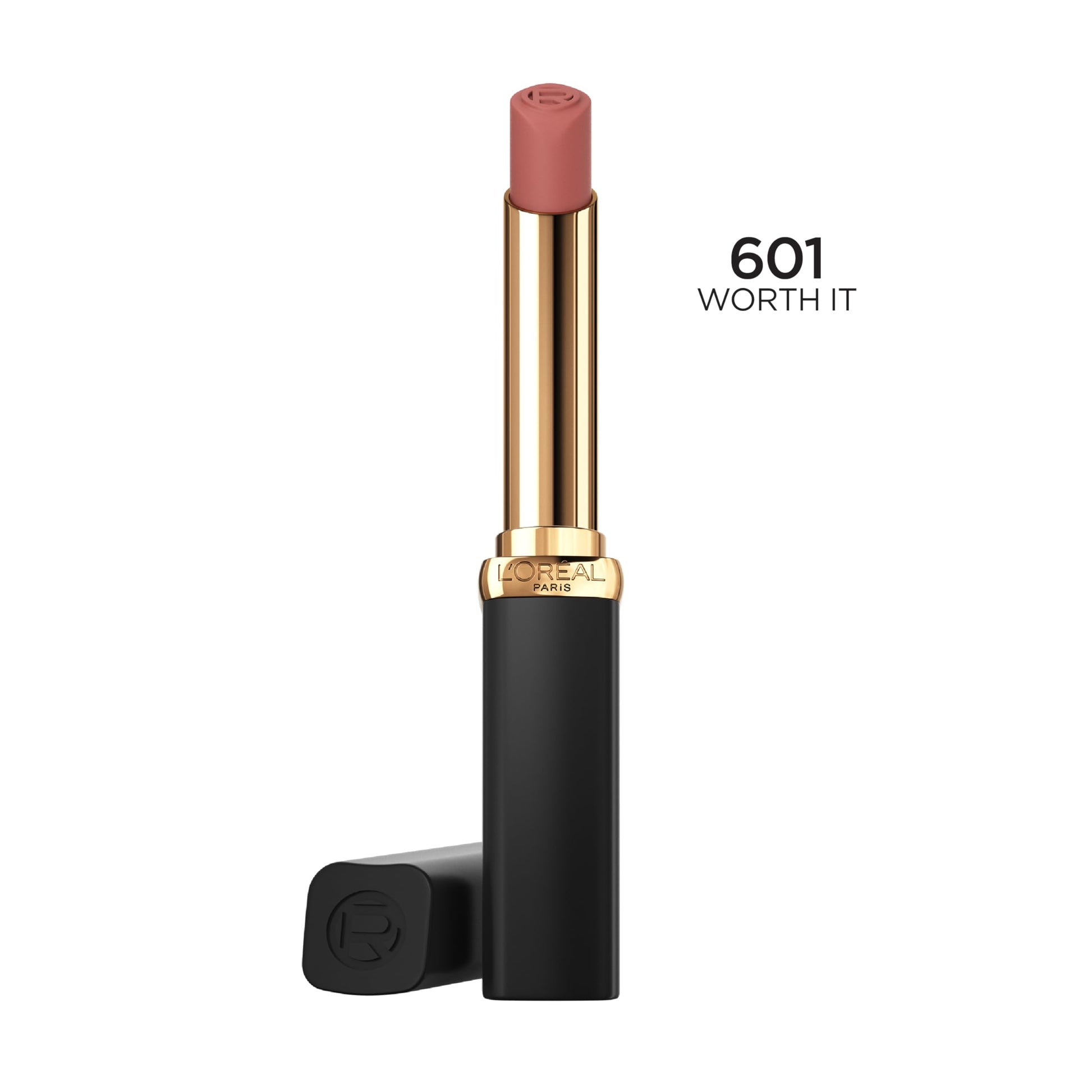 L'Oreal Paris Worth It 0.06 Ounce lipstick tube with gold accents.