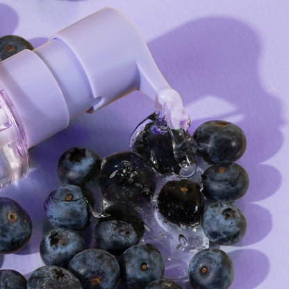 Back label of Glow Recipe Blueberry Bounce face wash showing authentic ingredients and usage instructions
