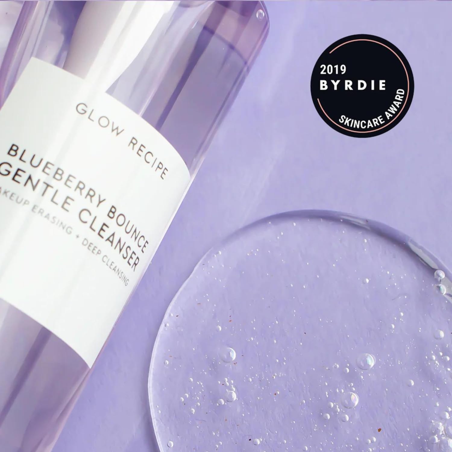 Authentic Glow Recipe 3 in 1 blueberry facial foam cleanser packaging details