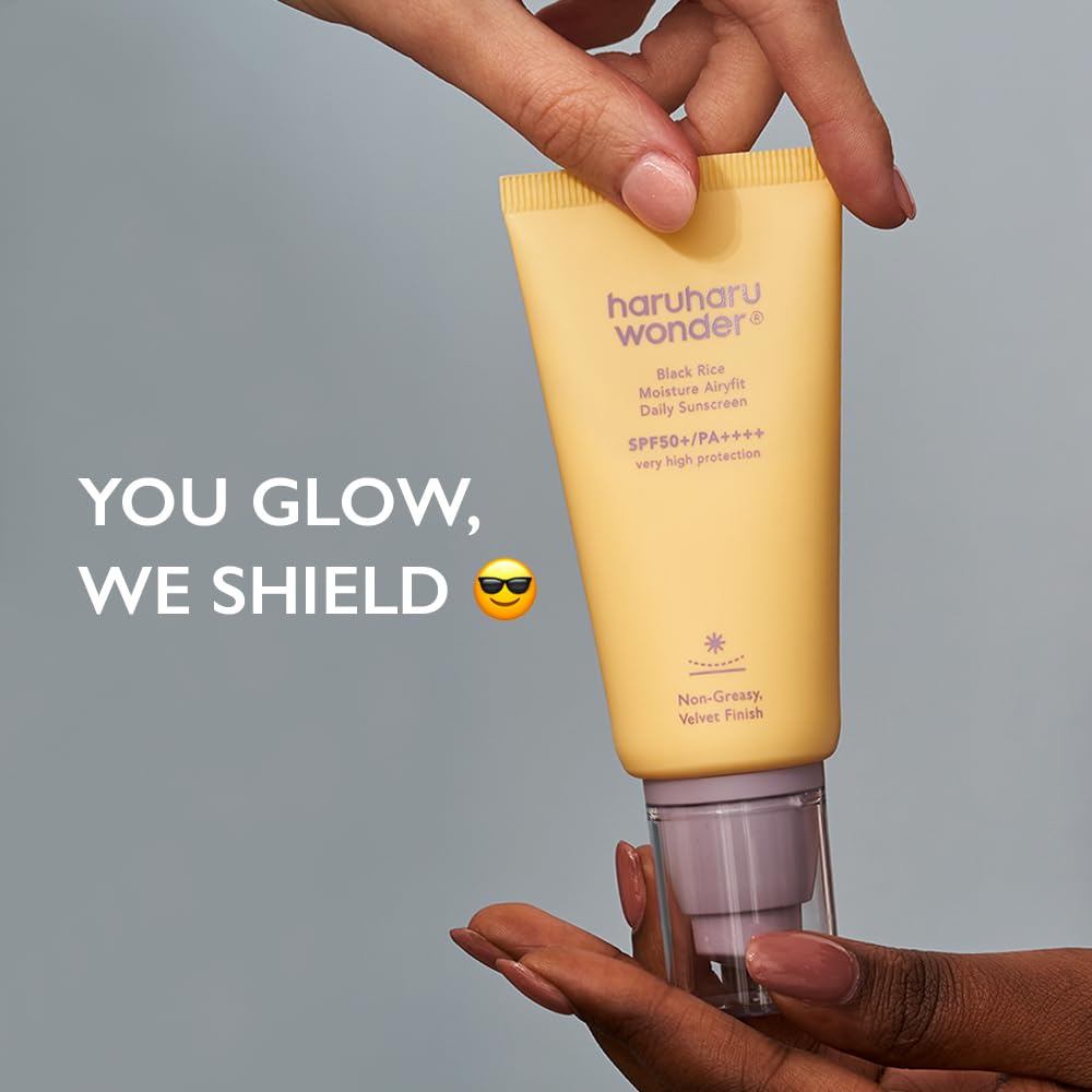 Haruharu Wonder sunscreen SPF 50+ tube packaging details