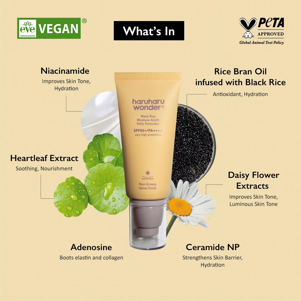 Haruharu Wonder black rice sunscreen velvet finish texture