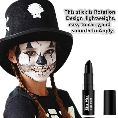 Go Ho black face and body paint stick uncapped showing highly pigmented texture