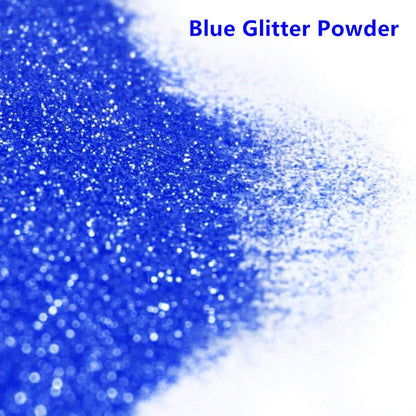Side view of Go Ho dry powder glitter makeup container showing holographic pigments