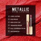 Depuplum metallic lip color swatch on skin