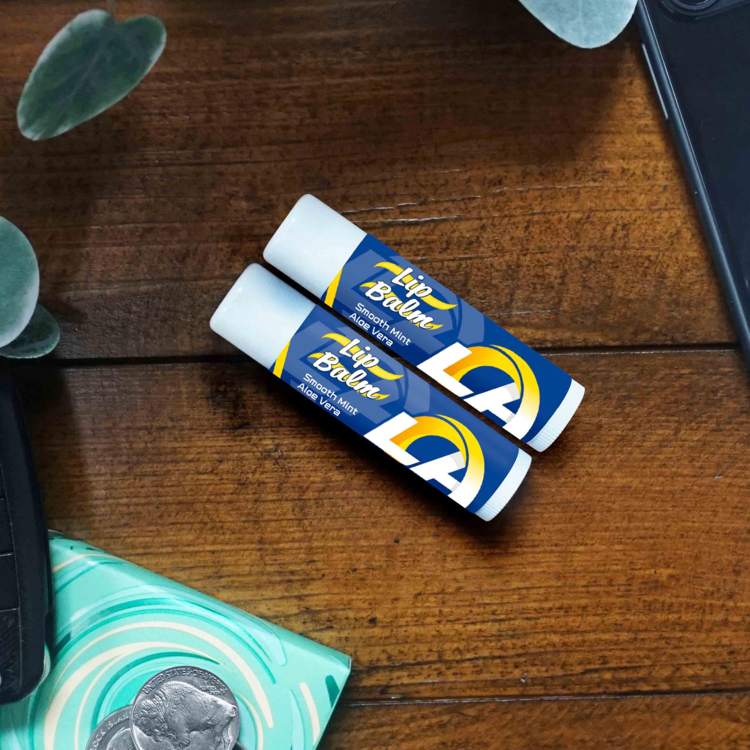 Fanmats NFL lip balm tubes with Los Angeles Rams secondary logo