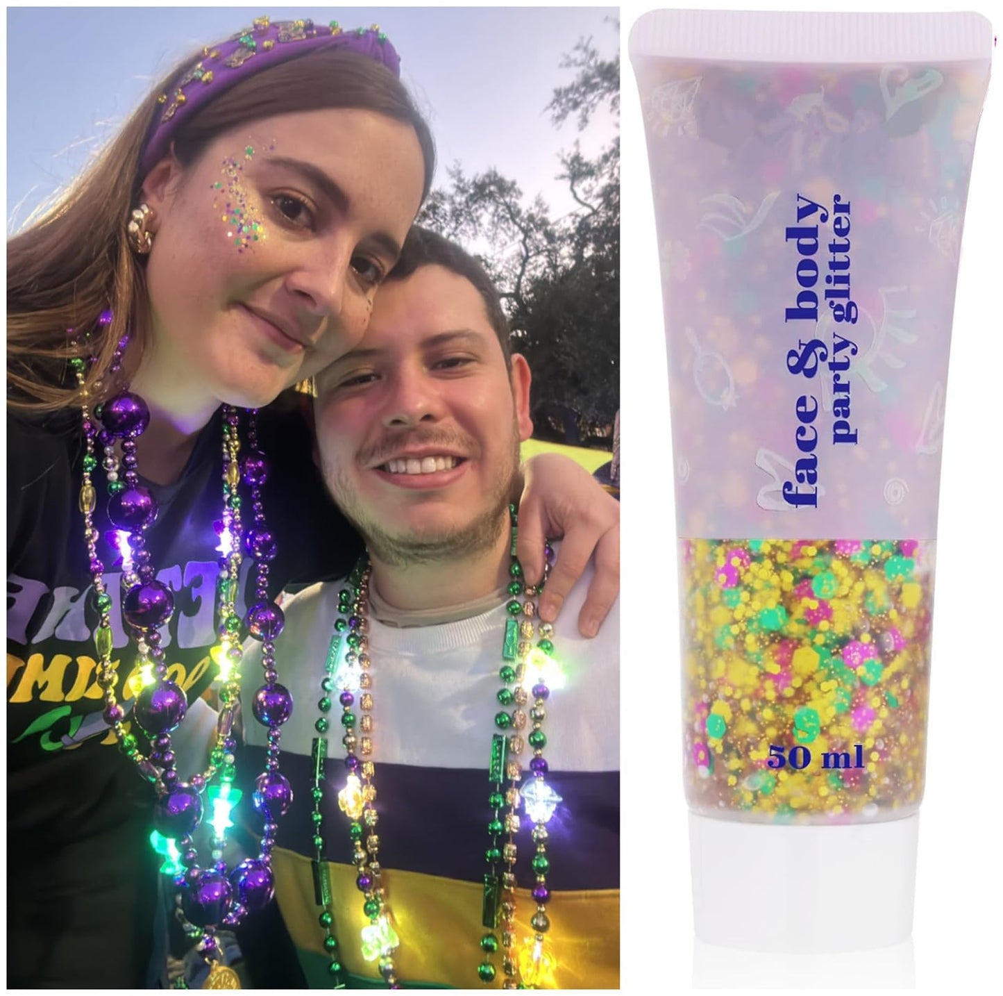 Authentic packaging of the imported Go Ho 52 grams festival glitter gel for women and kids