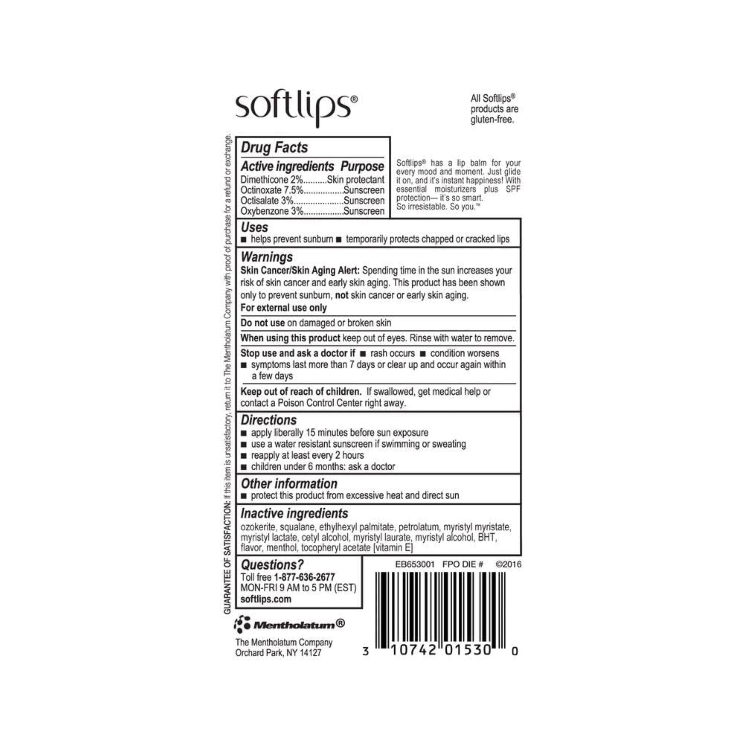 Softlips cherry lip protectant tubes showing packaging details