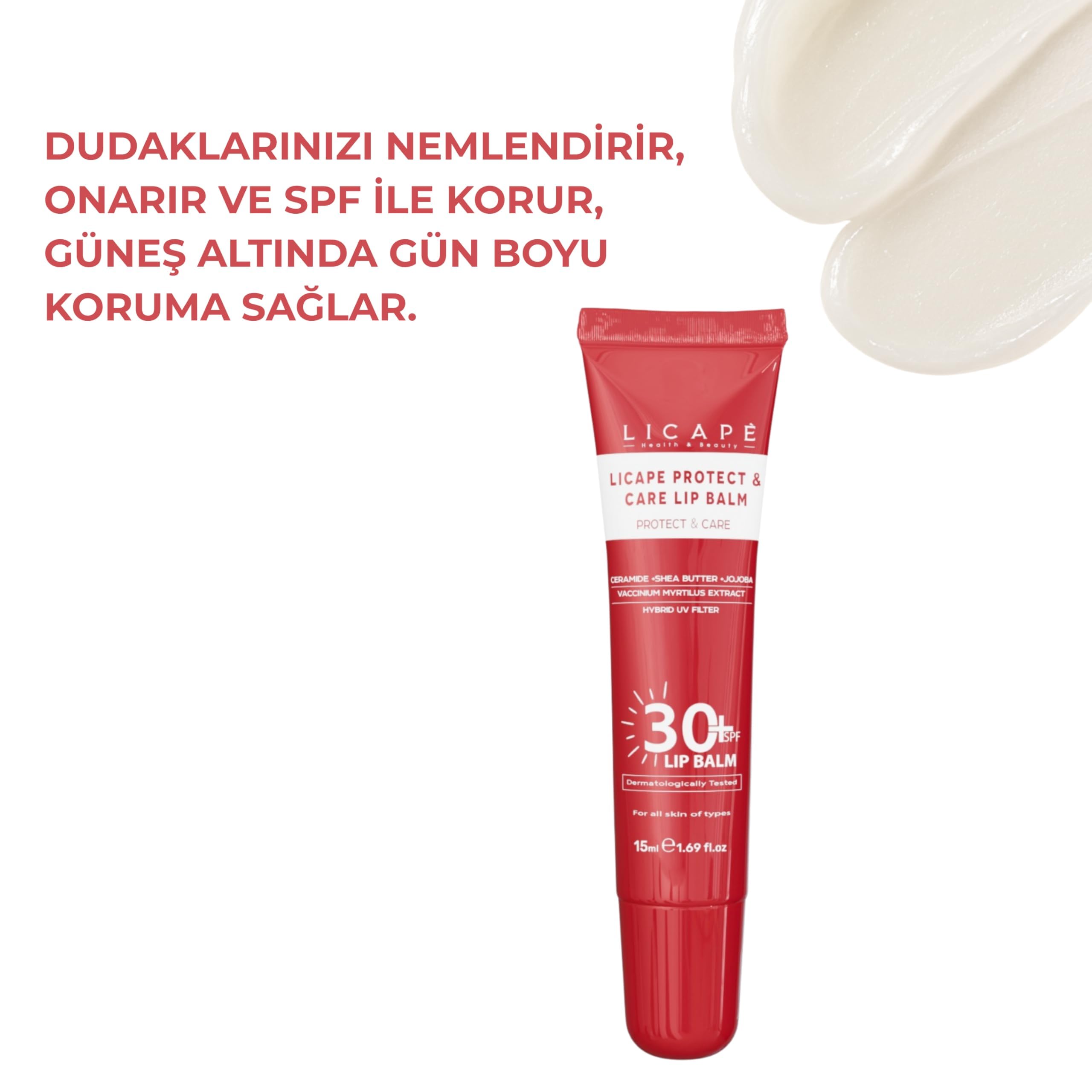 Licape lip balm shea butter and jojoba oil packaging detail