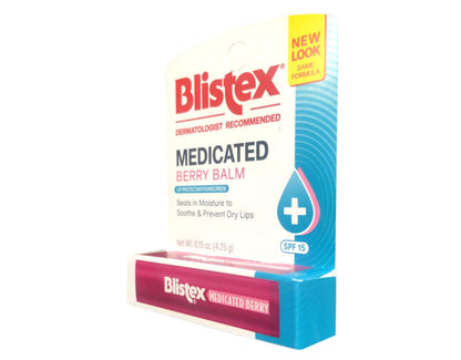 Blistex Medicated Lip Balm Berry flavor application twist mechanism view