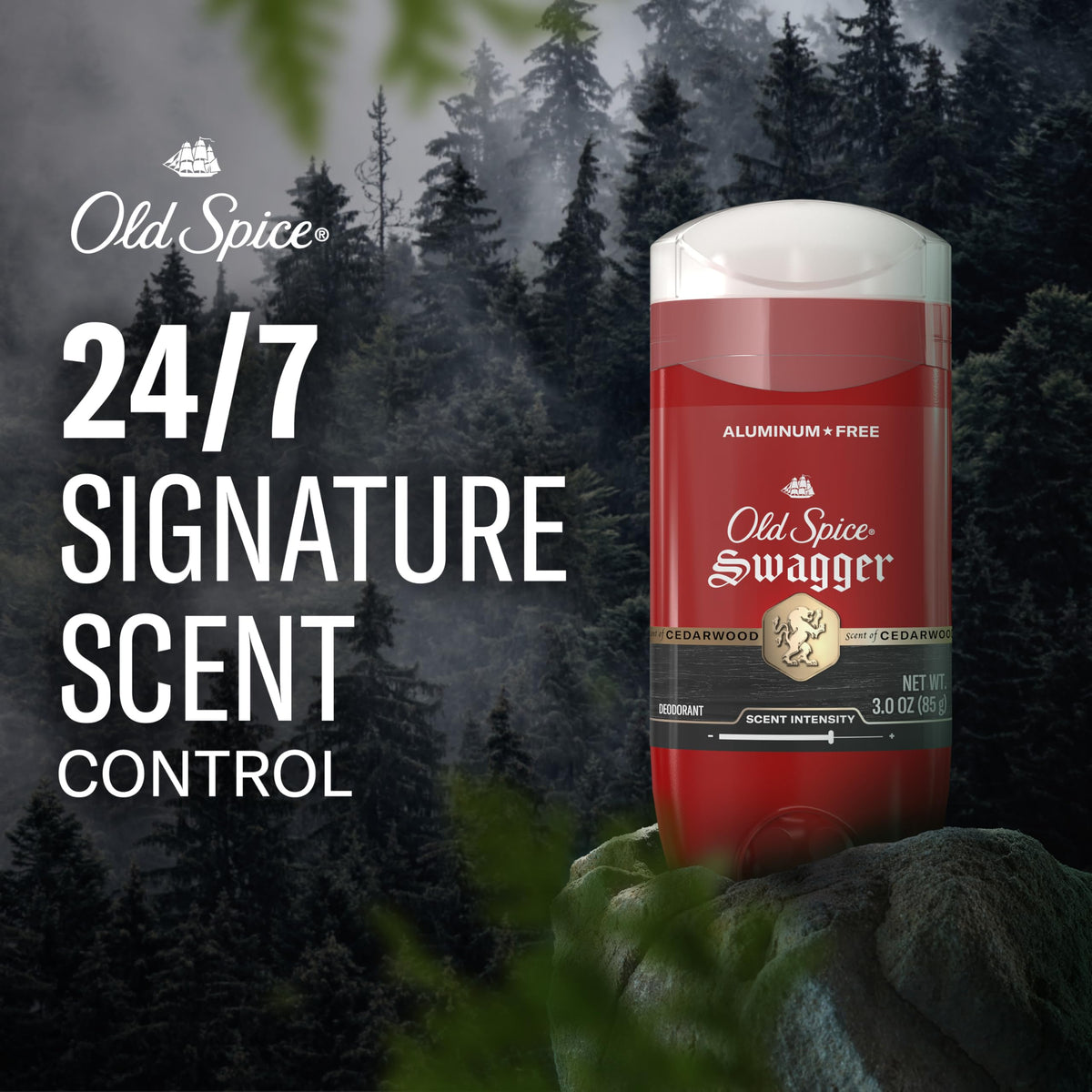 Old Spice men solid deodorant stick label details