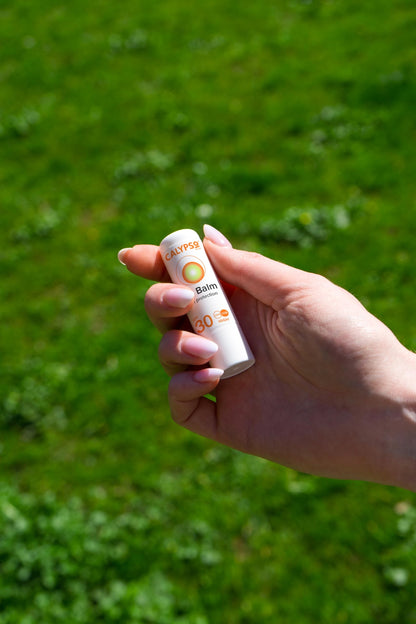 Calypso lip balm stick cap removed