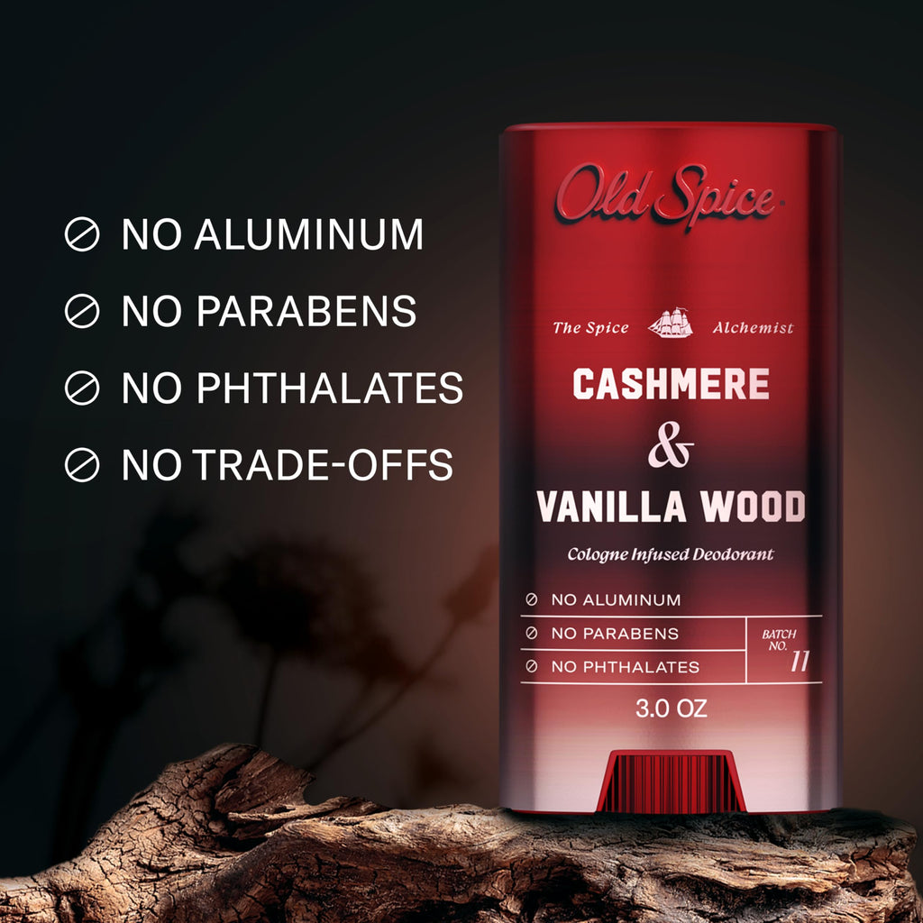 Old Spice aluminum free men deodorant back label details