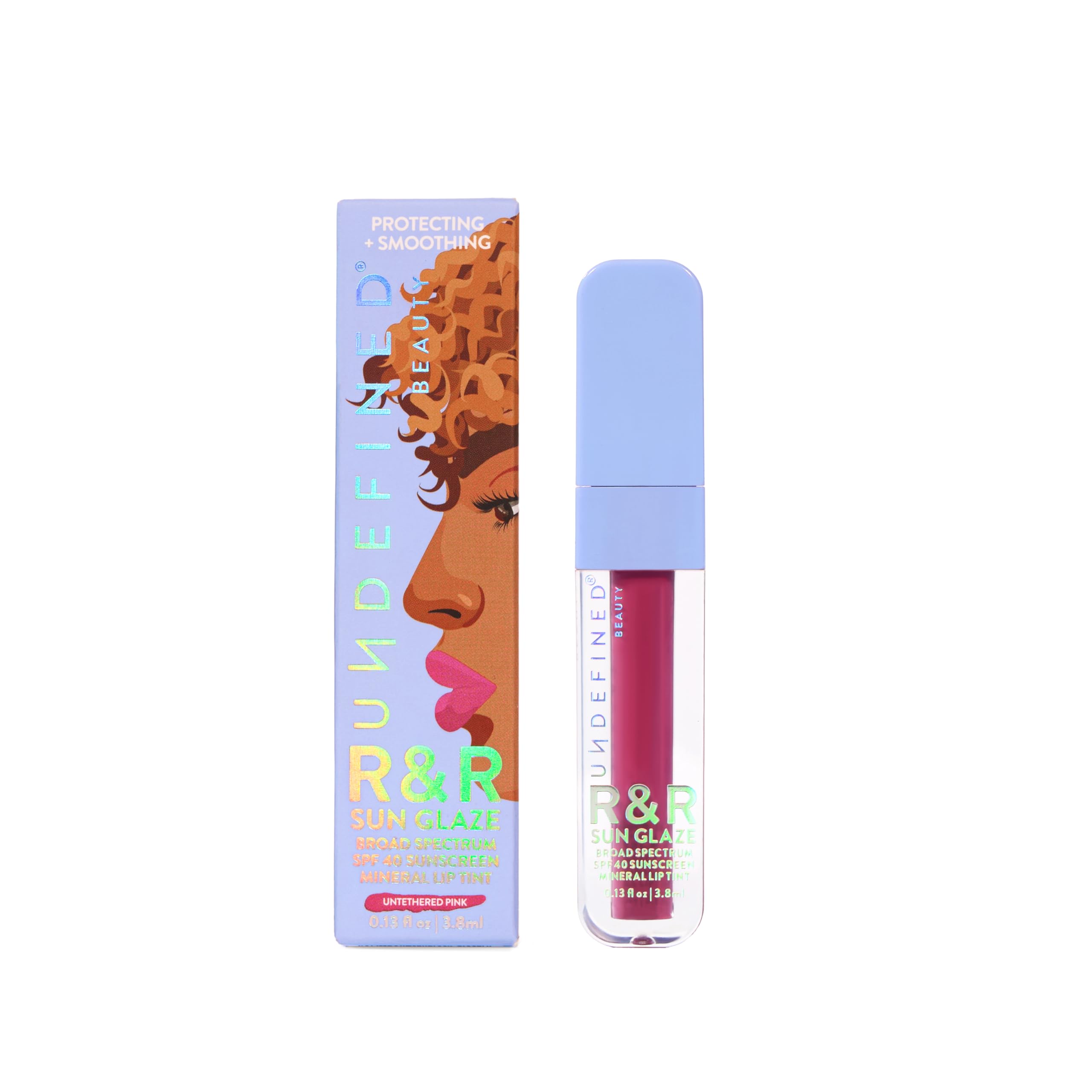 Undefined R&R Sun Glaze Pink SPF 40 lip oil applicator