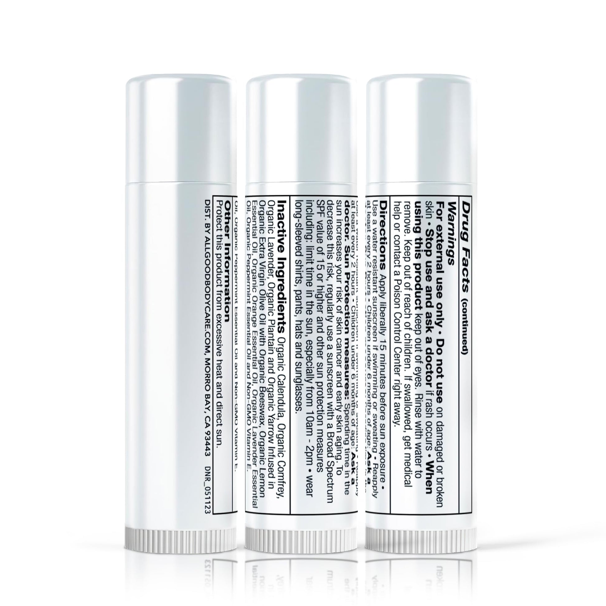 Side profile of DRN Labs mineral lip balm stick