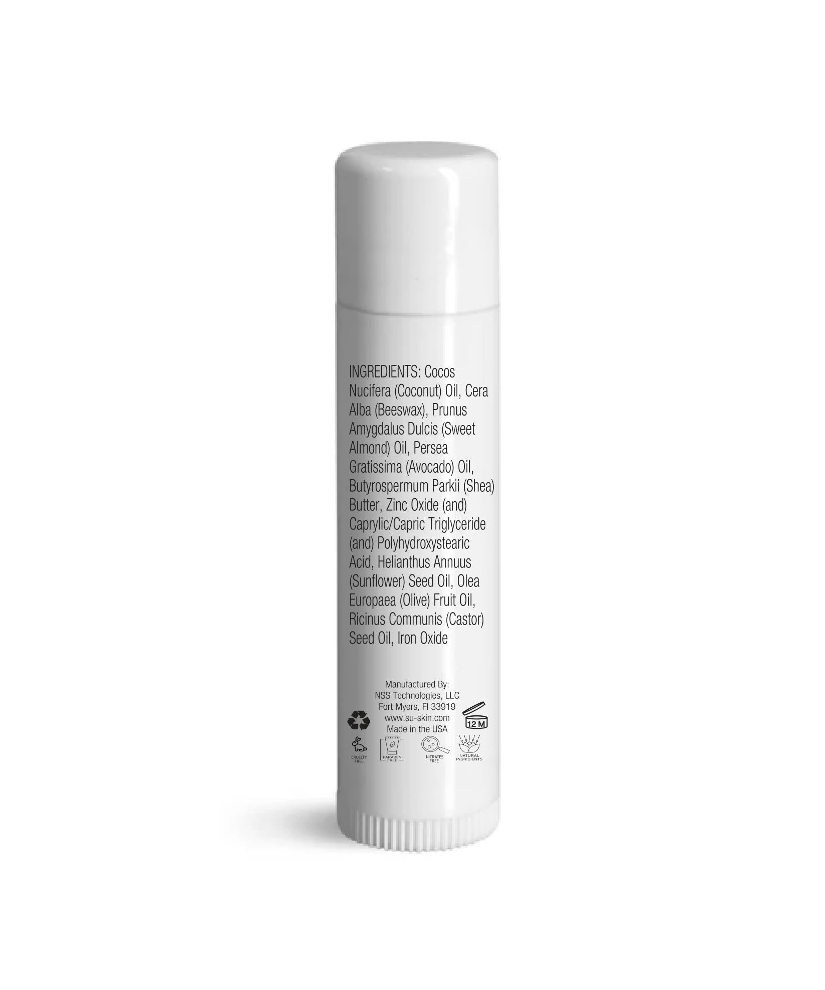Su-Skin Lip Love balm showing the natural tinted texture