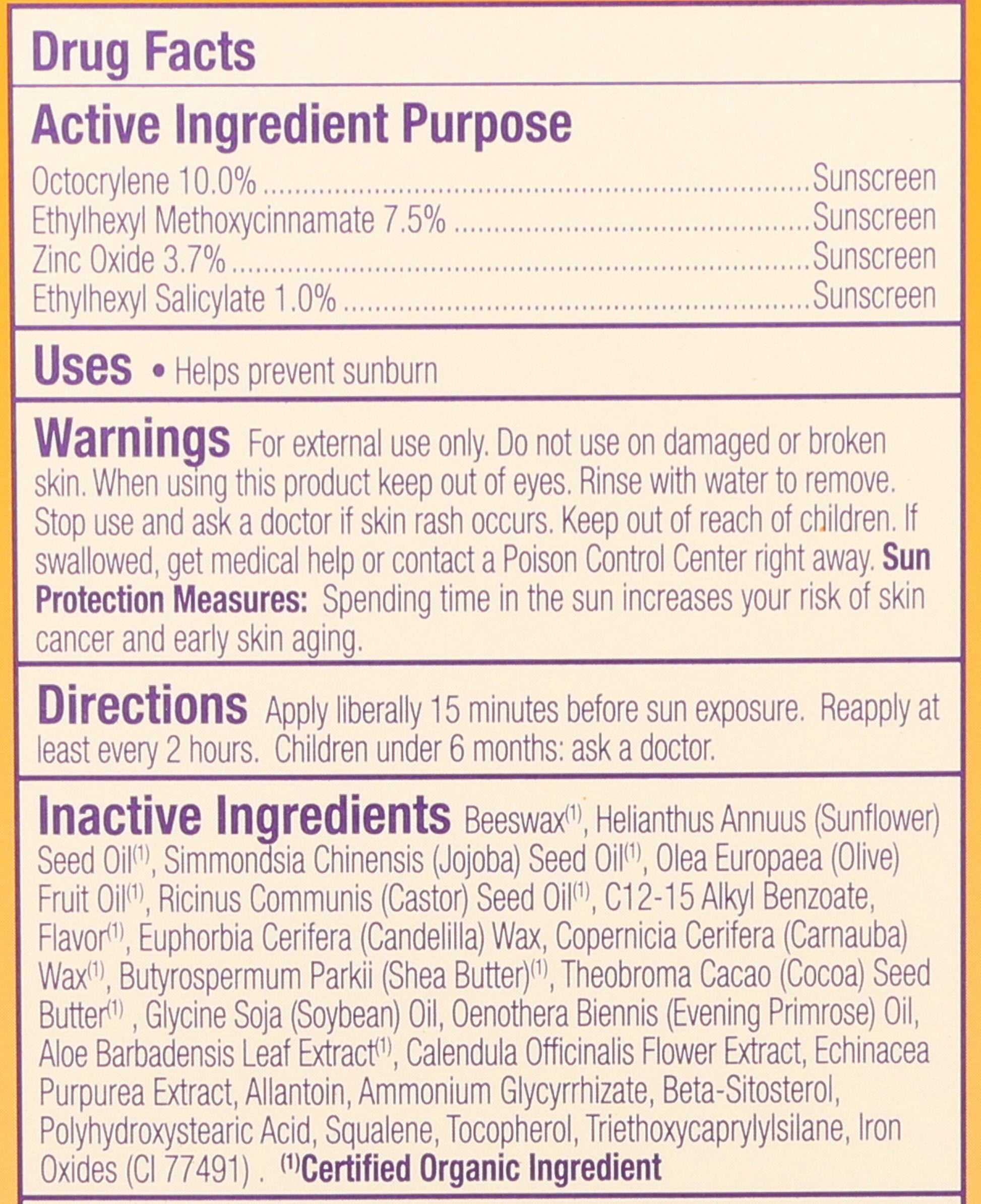 Side view of Alba Botanica SPF 25 lip care stick