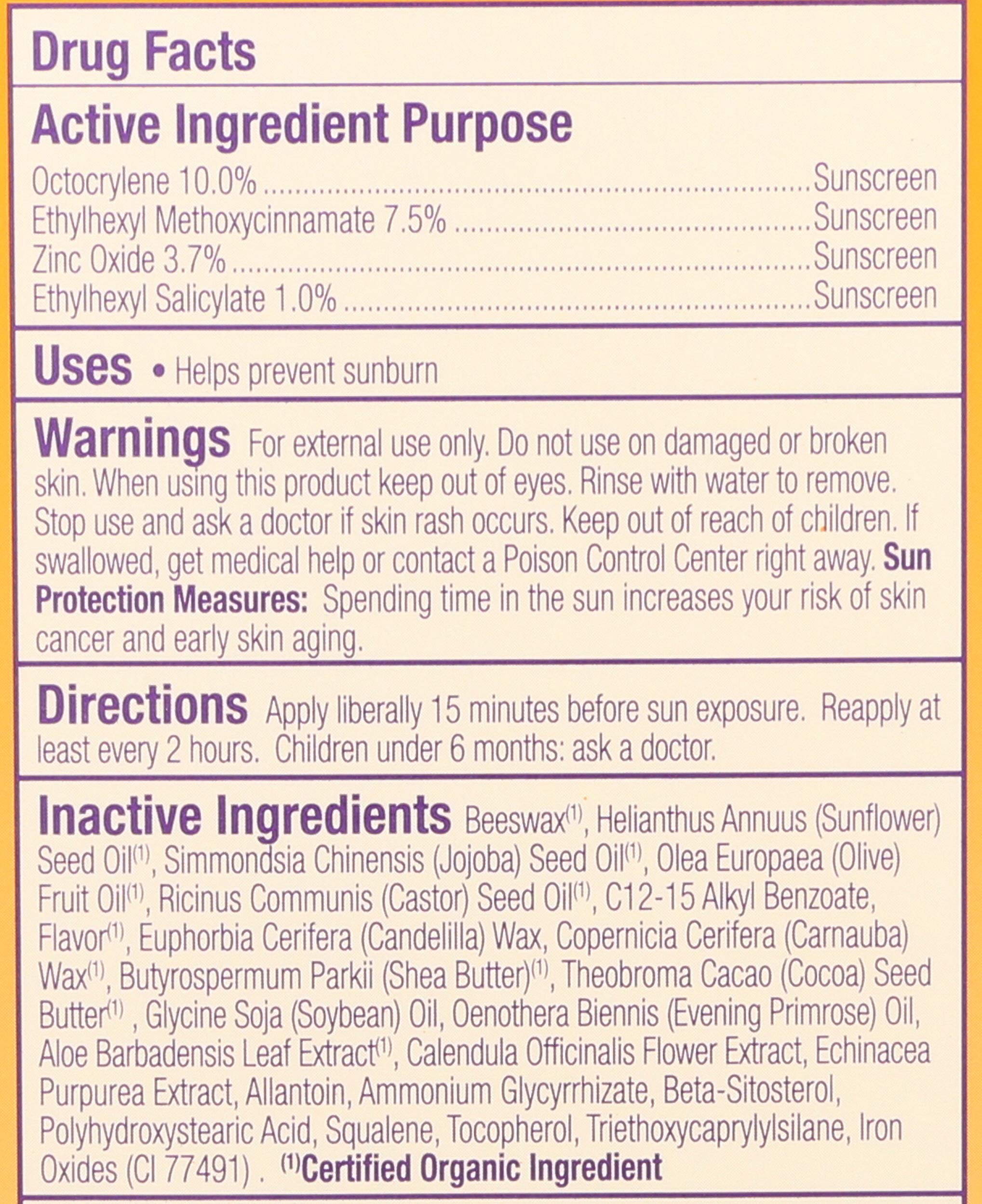 Side view of Alba Botanica SPF 25 lip care stick