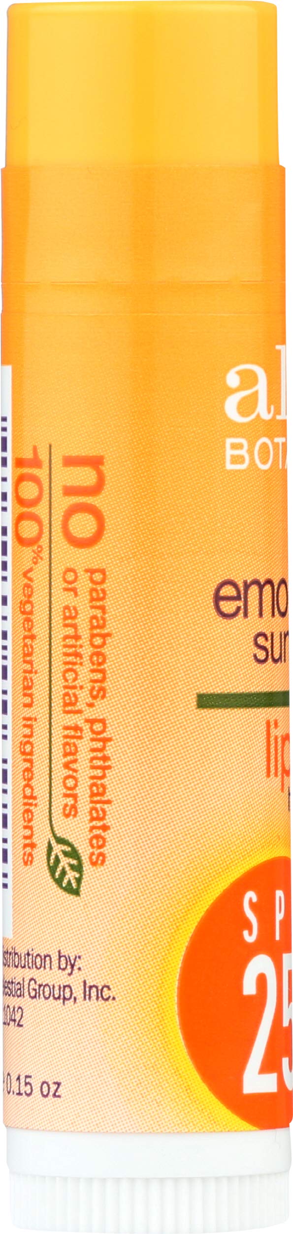 Alba Botanica lip balm ingredients and benefits label