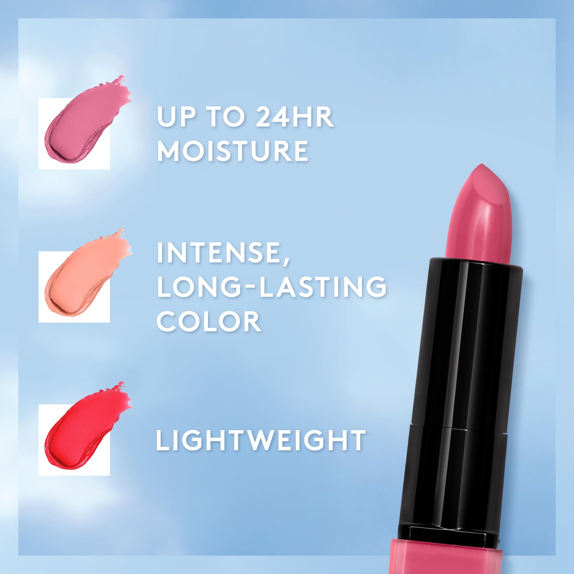 Long lasting fade resistant red lipstick application angle view