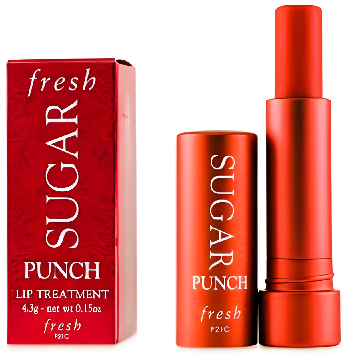 Fresh Sugar Punch lip treatment texture and shade swatch