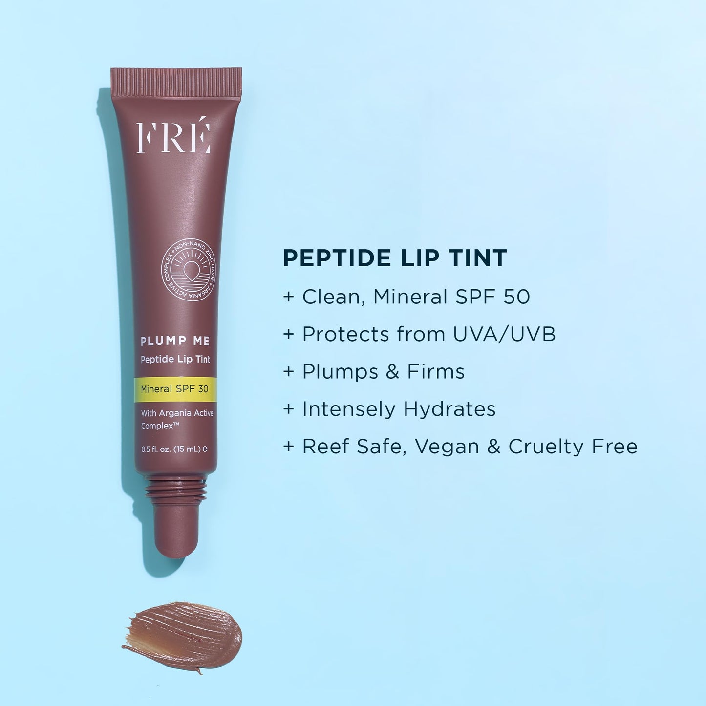 FRÉ Plump Me Peptide Lip Tint swatch on skin
