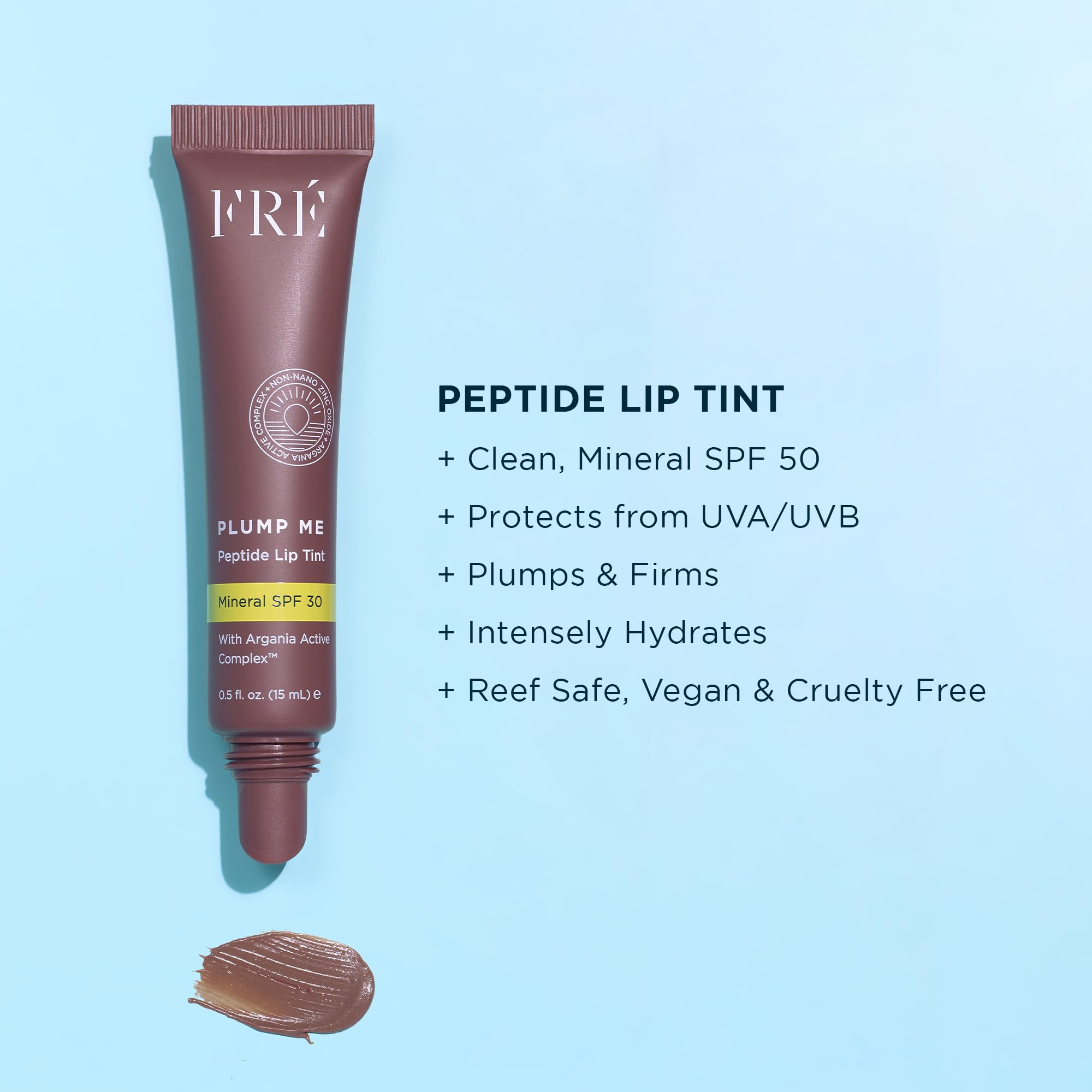 FRÉ Plump Me Peptide Lip Tint swatch on skin