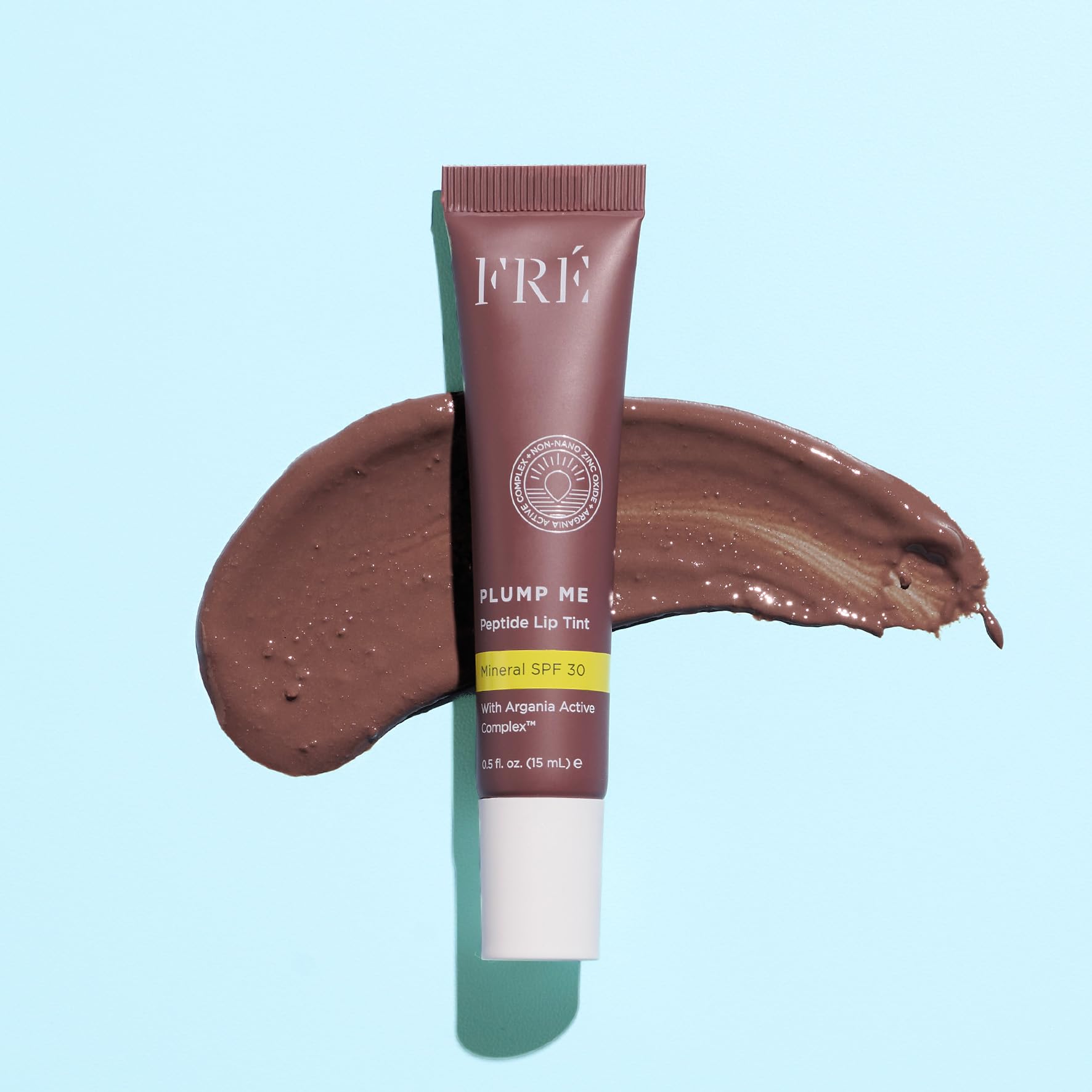 FRÉ Plump Me Peptide Lip Tint ingredients and mineral SPF label