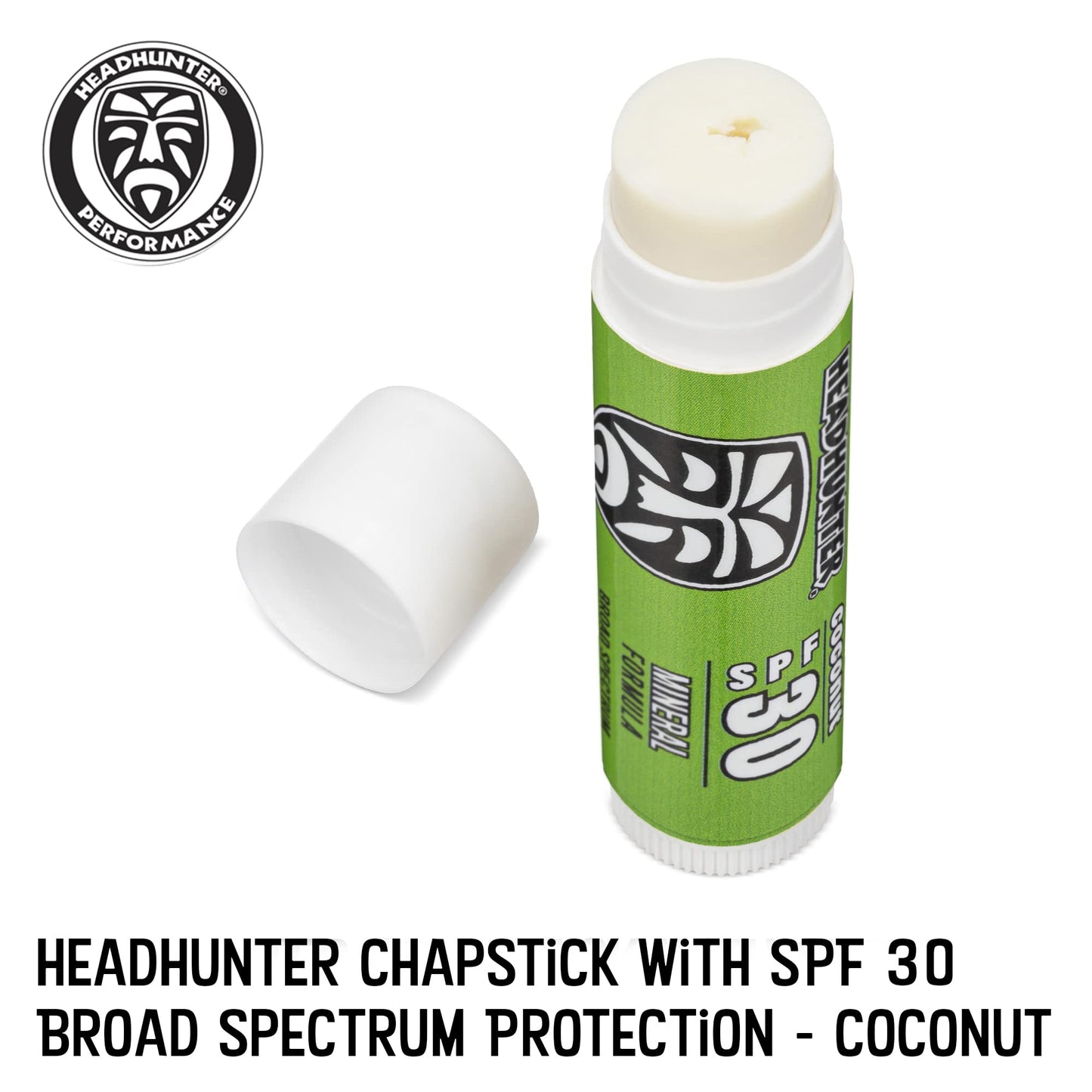 Reef safe Headhunter sport lip balm texture and tube