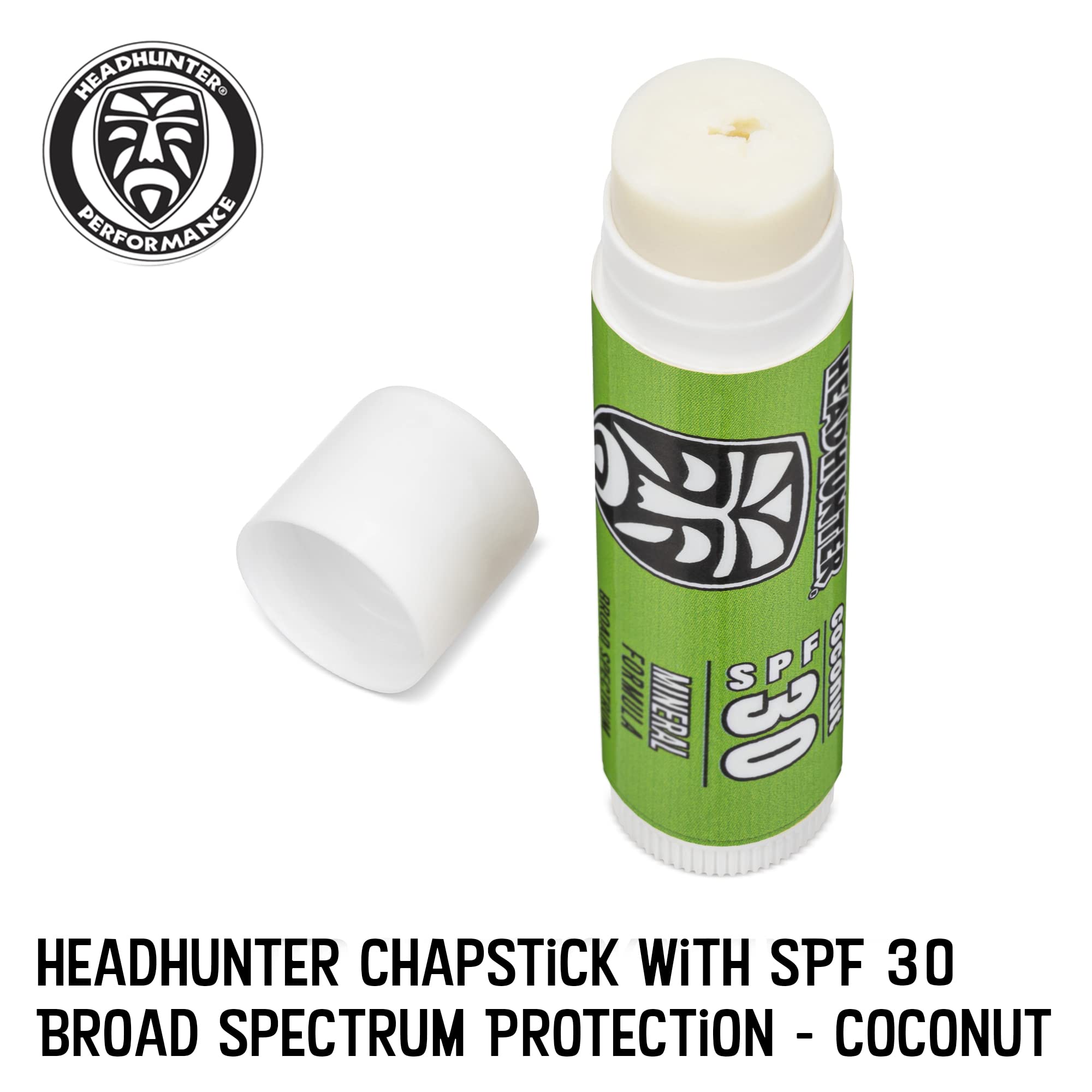 Reef safe Headhunter sport lip balm texture and tube