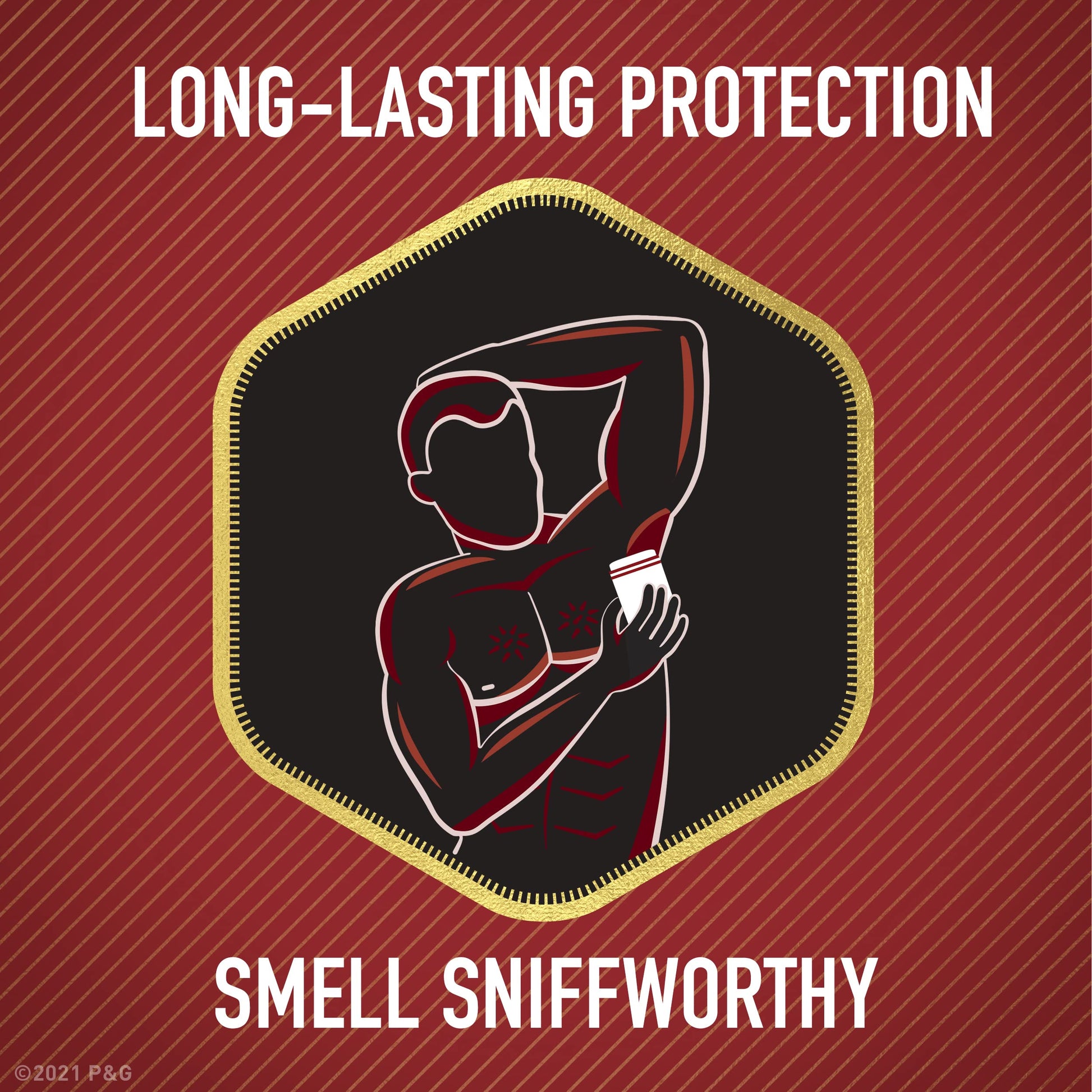 Top view of Old Spice original scent mens deodorant solid stick with protective cap removed.